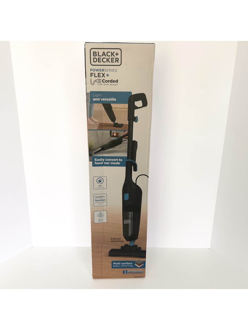 BLACK+DECKER PowerSeries Flex+ 3-in-1 Corded Stick Vacuum BDSV53-BLK New